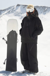 Women's Black Side-Zip Vent Fully Sealed Insulated Snow Anorak